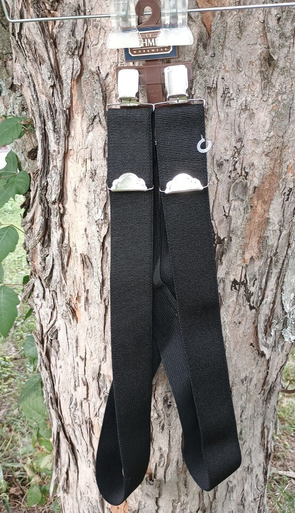 Schmidt Work Suspenders Easy Clip Adjustable 2" Poly Black Workwear  NWT