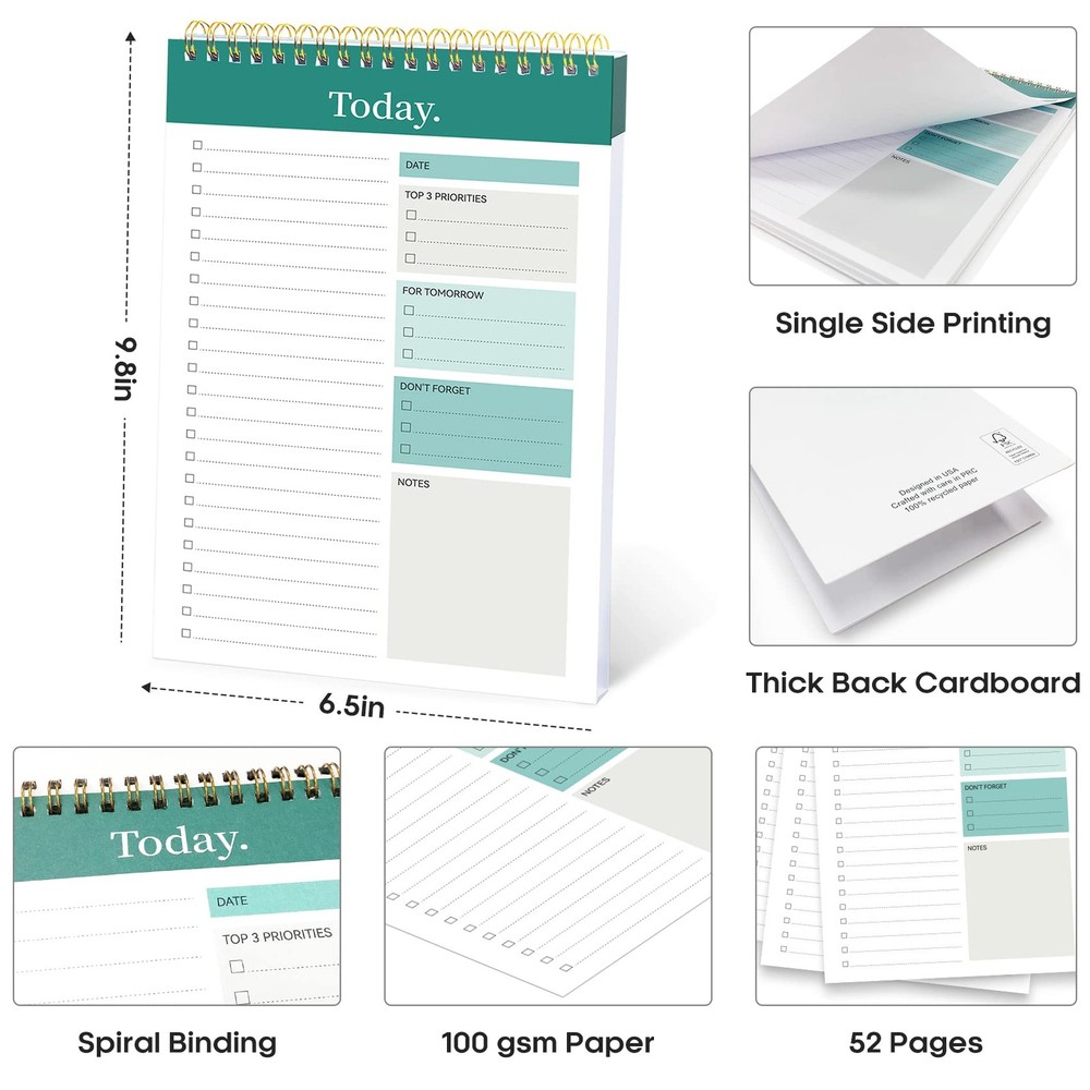 To Do List Notepad - To Do List Notebook for Work with 52 Sheets, 9.8" x 6.5"...