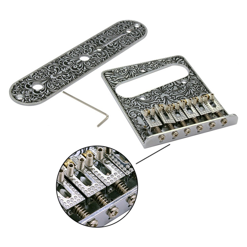6 String Guitar Saddle Bridge Volume Control Plate for Fender Telecaster
