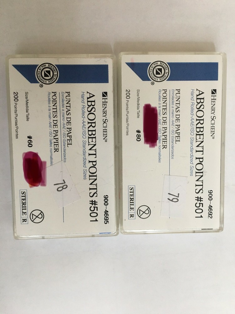 Henry Schein Absorbent Points #501 #60, #80 