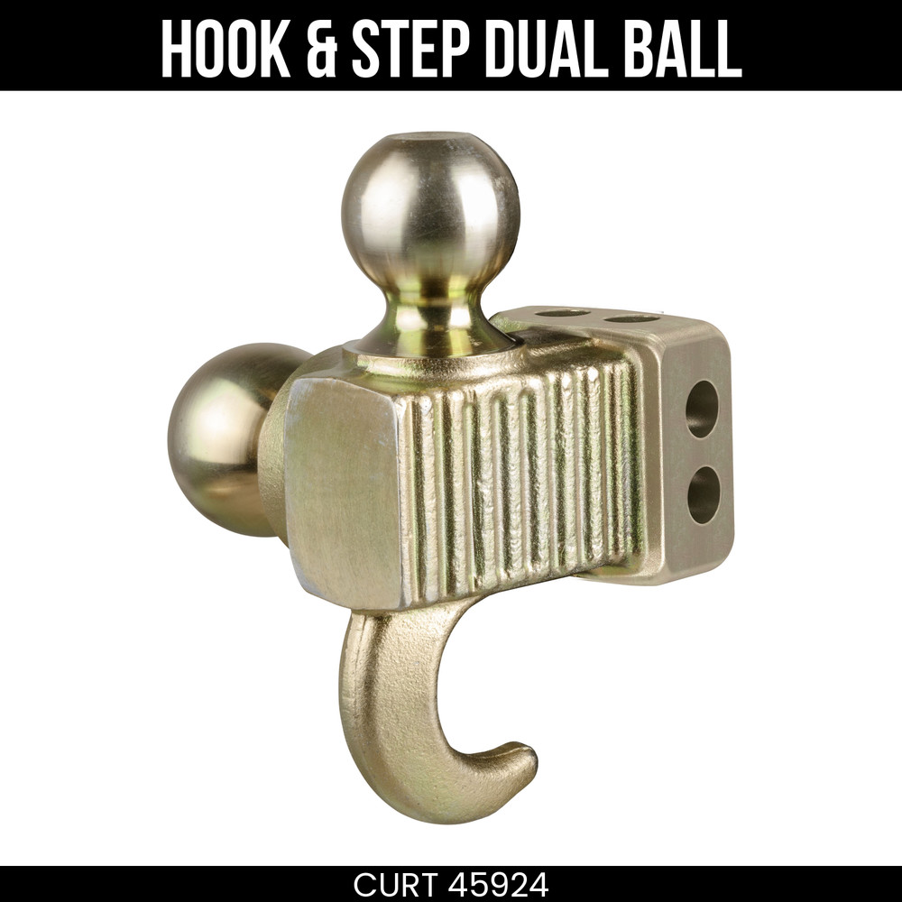 CURT Dual Ball Replacement, Hook & Step, 2 & 2-5/16 Balls, Channel Mount, 45924