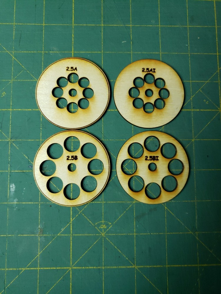 2.5" Baffle set For Flying Model Rocket kits laser cut ply eliminates wadding