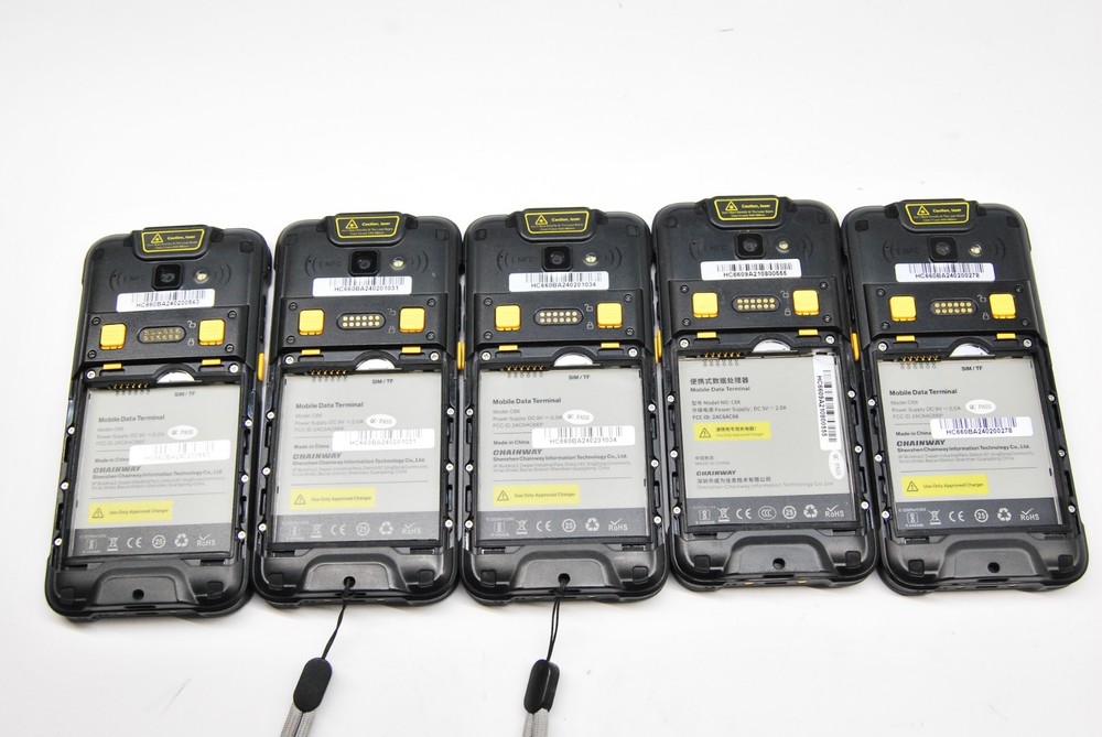 LOT OF 5 CHAINWAY C66 MOBILE DATA TERMINAL MOBILE BARCODE SCANNER *READ* T8-E2