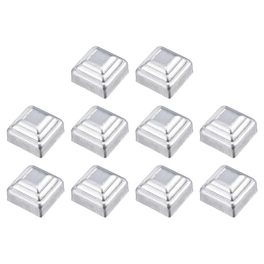 10Pcs Fence Post Cap, Galvanized Deck Post Caps Fit 1.2" x 1.2" Pipe, Silver