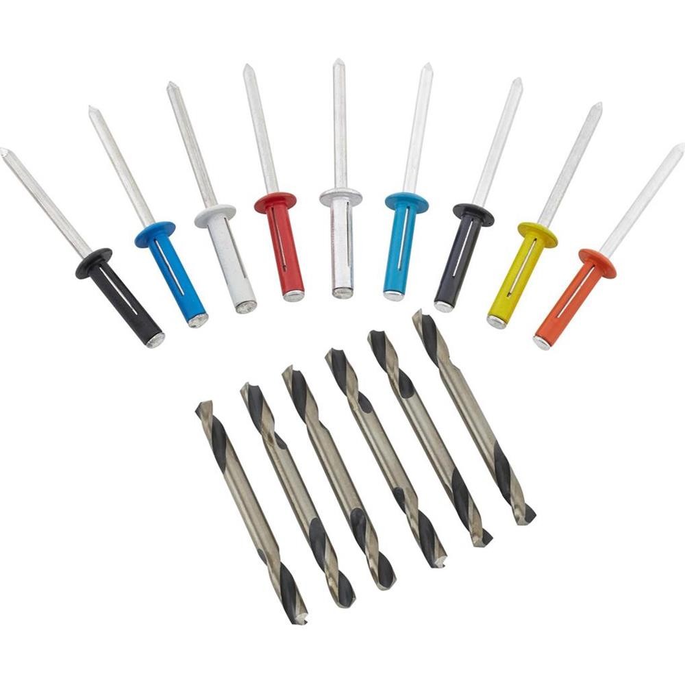 Exploding Rivets w/Double End Drill Bits 3/16 Aluminum Small Head