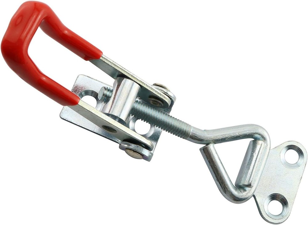 4PCS Latch Catch Cabinet Boxes Handle Toggle Lock Clamp Hasp Red,silver