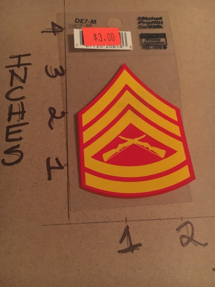 USMC US Marines Gunnery Sergeant  Window Decal (Applied outside)