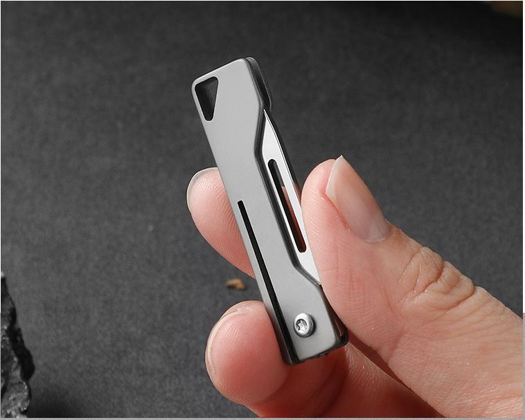 EDC Mini Folding Knife Titanium Alloy Handle Portable Keychain Pocket Knife