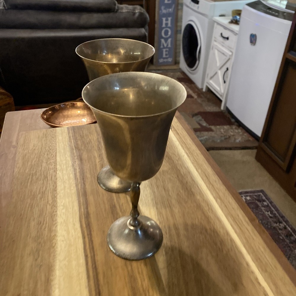 Solid Brass Goblets Made In India 25th Anniversary Maurice Dutchin