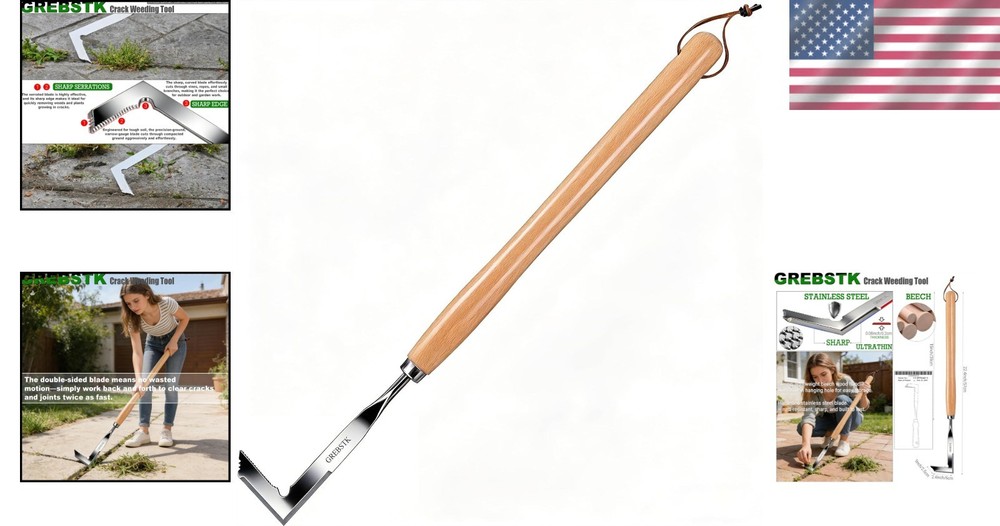 Efficient 22" Patio Stone Weeder Stainless Steel