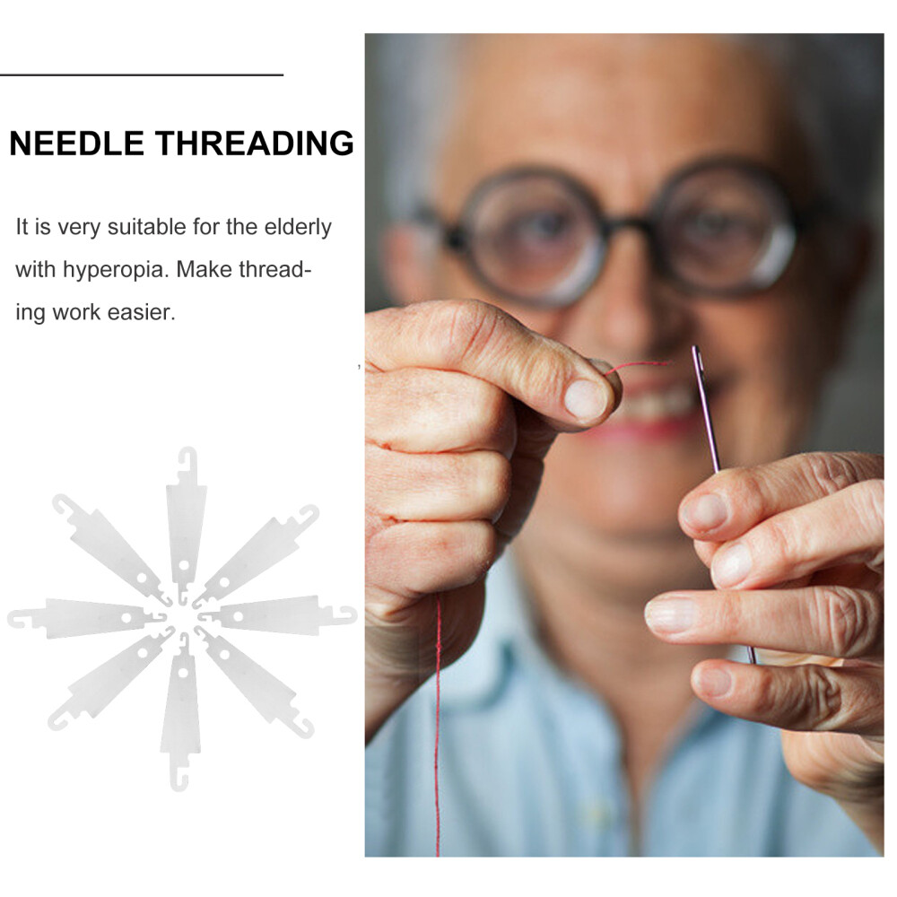 100PCS Steel Hook Needle Threader Needle DIY Large Eye Needle Threader