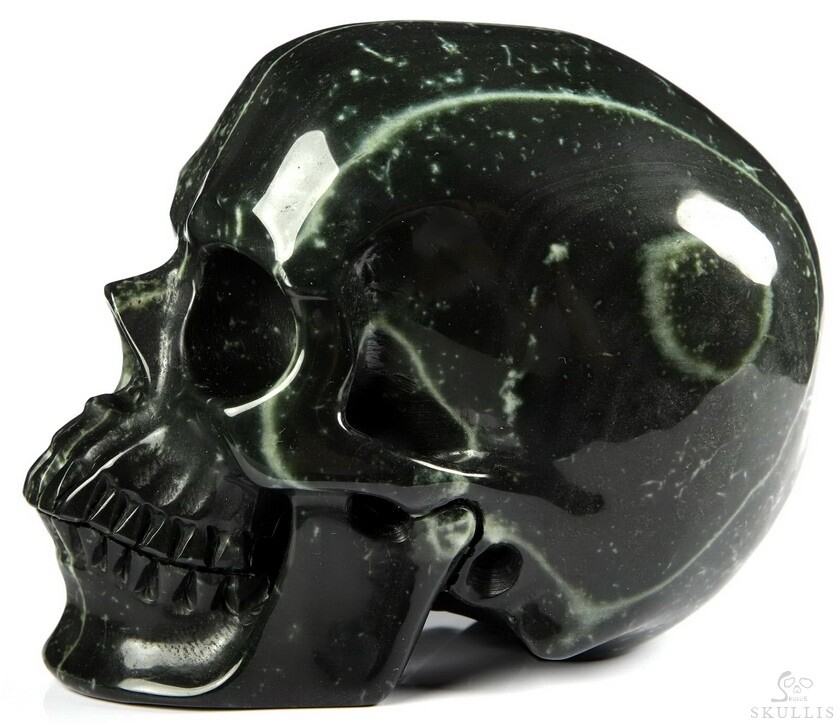 Huge 5.1" Polychrome Jasper Carved Crystal Skull,Super Realistic, Healing