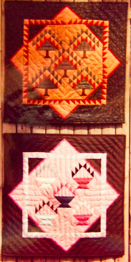 Quilted Cottage: "BASKETS & PINES" Two 23"x23" Quilt/Wall Hanging PATTERNS -New!