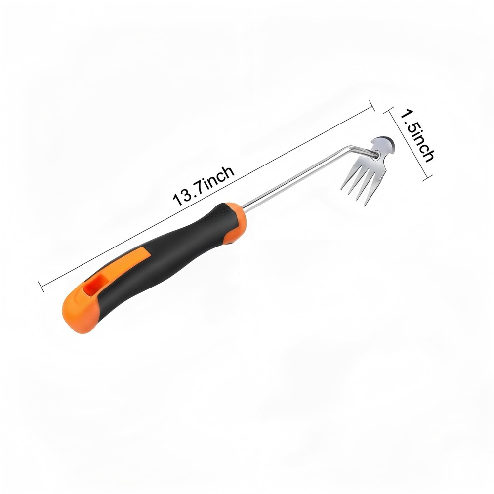 MINOVARA Weed Puller Tool, Portable Rubber-Handled Garden Tools, silver