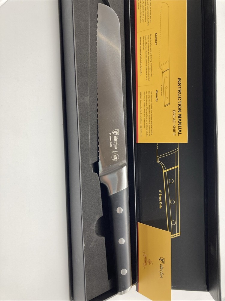 ODERFUN 8 in Bread Knife Chef Quality Professional Serrated Bread Knife