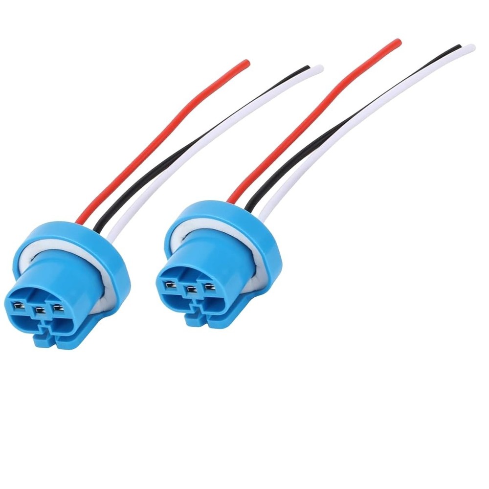 Wire Pigtail Female P 9004 HB1 Head Light Two Harness Bulb Socket Connector Plug