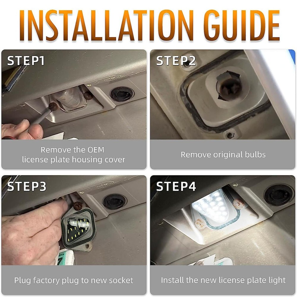 Pack 2 LED License Plate Tag Light For 2007-14 Suburban Tahoe Yukon Escalade ESV