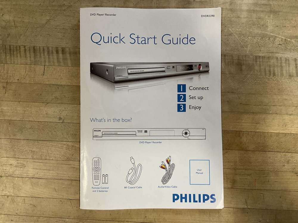 Phillips DVDR 3390 Manual & Quick Start Guide