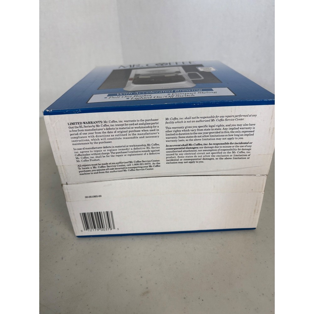 Mr Coffee 4 Cup Automatic Drip Coffeemaker White Compact Vintage Model BL5 NEW