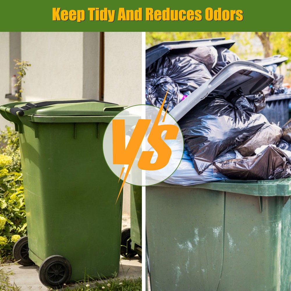 2 Packs Trash Can Locks Raccoon Bear Proof Adjustable Garbage Bin Security Strap