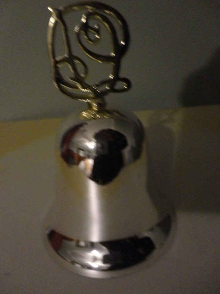 SILVER PLATED BELL WITH GOLDEN HANDLE