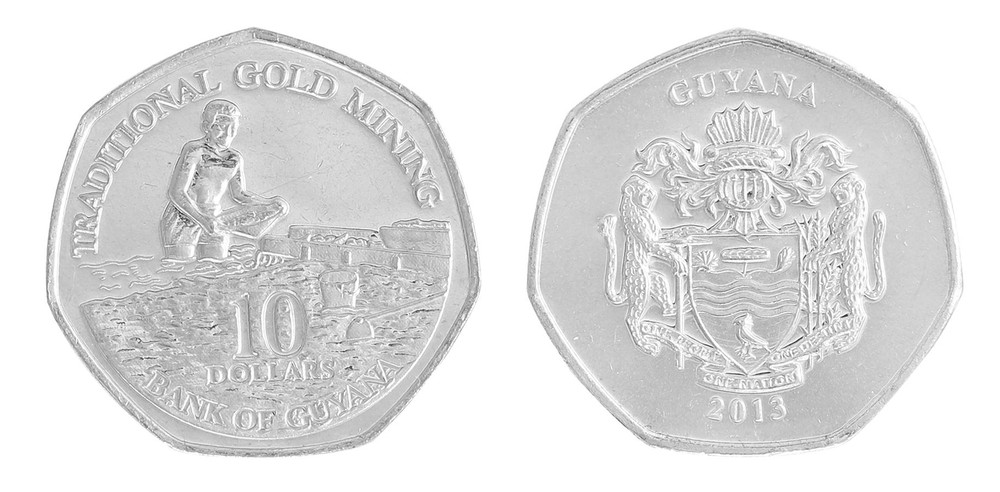 Guyana 10 Dollars, 2013, KM #52, Mint