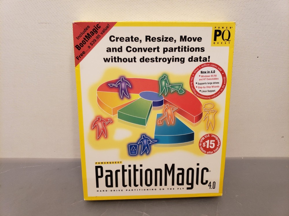 Vintage Partition Magic 4.0 Software Disc & Books Complete Big Box Collectable