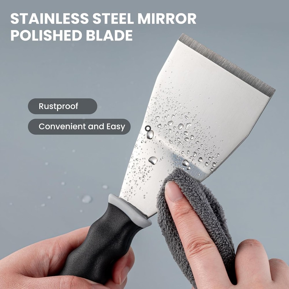 Mister Rui Bent Heavy Duty Scraper, 3" Bent Scraper with Pole Socket Hammer End,