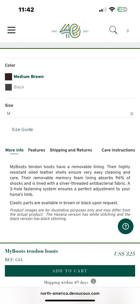 New Devoucoux Black Size medium My boot Tendon Boots