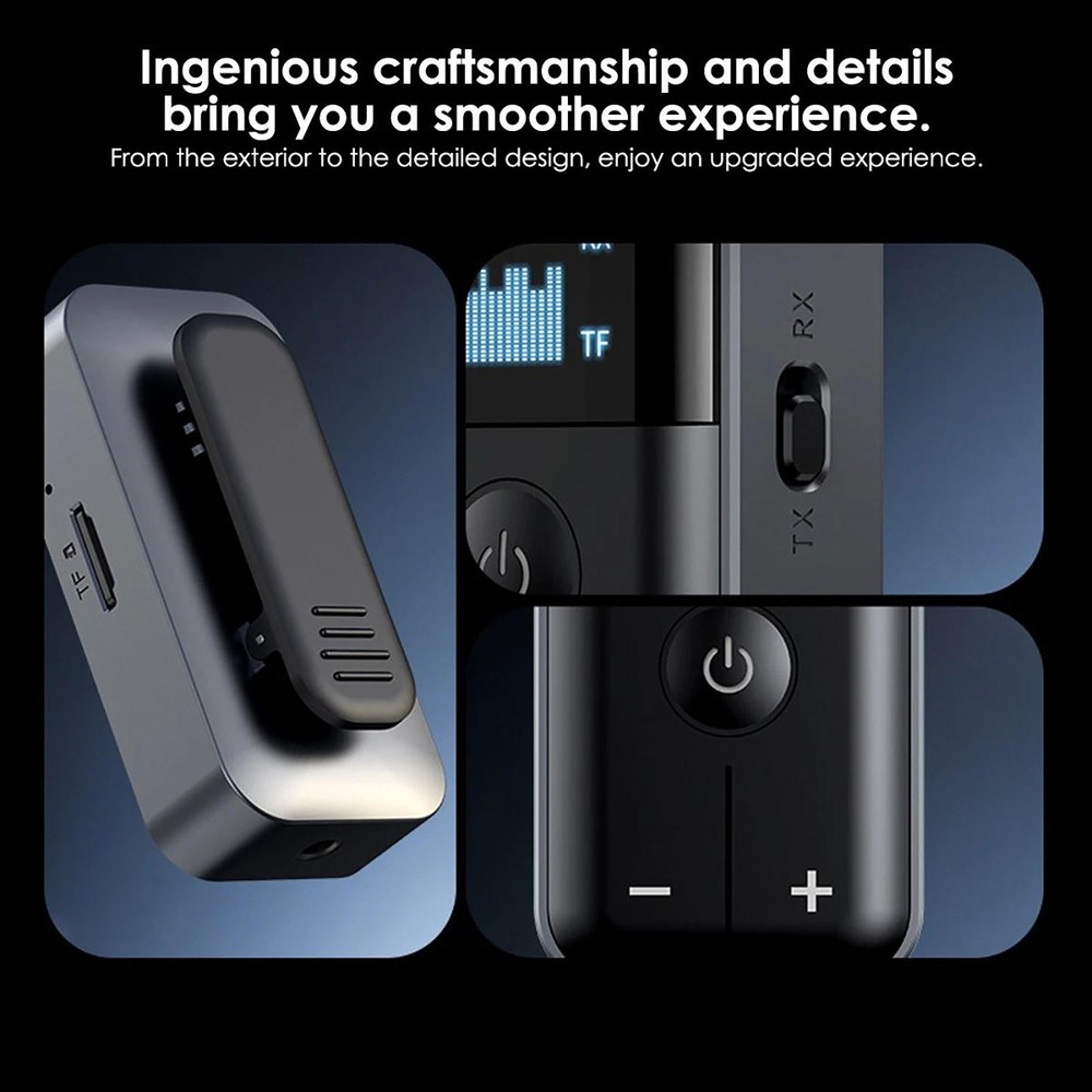 Bluetooth 5.4 Transmitter and Receiver with Battery Indicator 3.5mm Aux Adapter