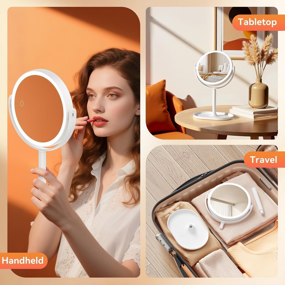Makeup Mirror with Lights, Double Sided 30X/1X Magnifying Mirror with Light