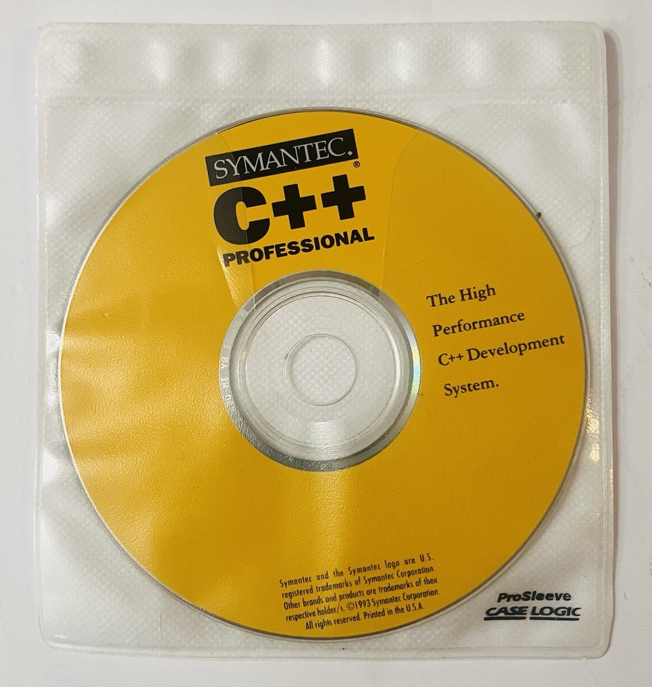 Symantec C++ Professional (1993) Vintage Software Disc, No Key, Mac/Win, Tested