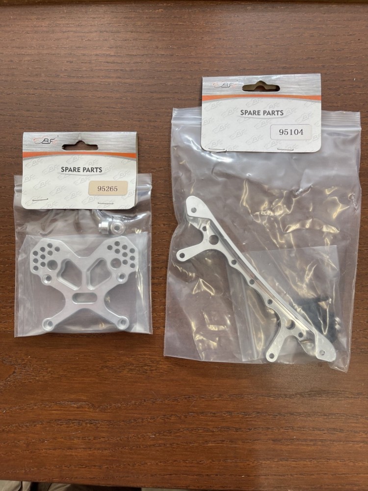 Baja Front Multi Mount Shock Tower & rear shock tower silver