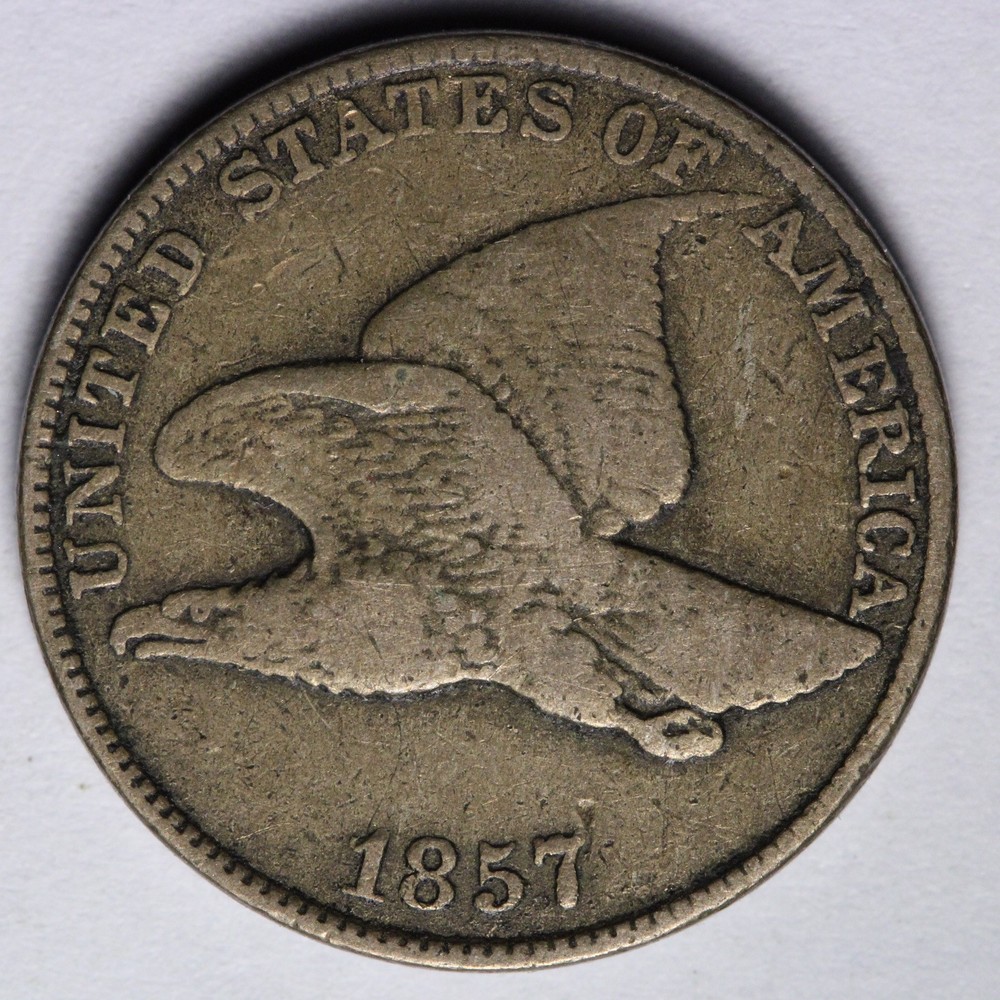 1857 Flying Eagle Cent Penny VF E102 VOEM