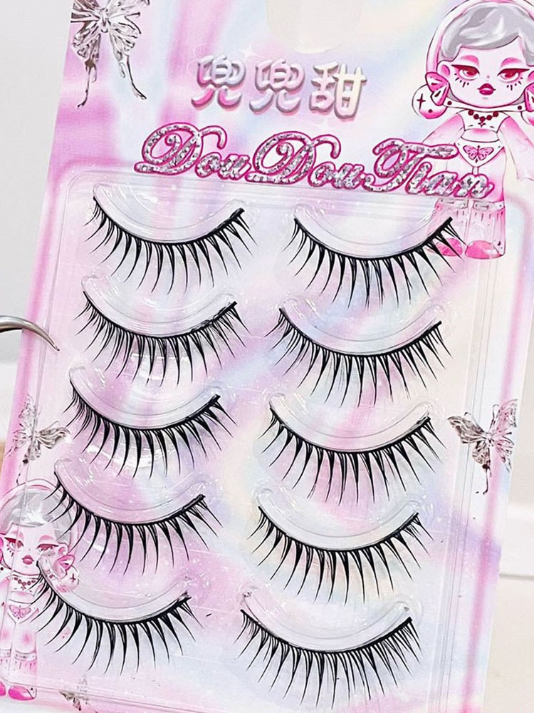Plastic Band False Eyelashes Set Easy Application Natural Style 7-9-12mm