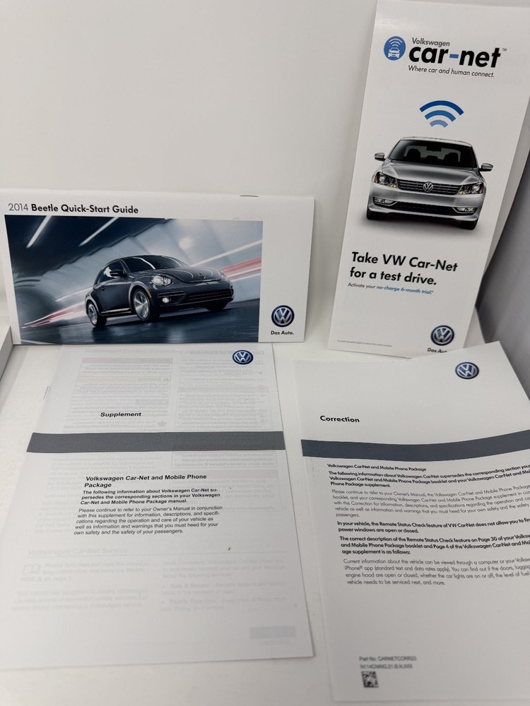 2014 Volkswagen Beetle Owners Manual OEM Complete Set