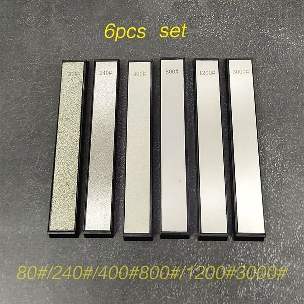 USA 6Pcs Grit Diamond Stone Knife Sharpener Household Kitchen Sharpening System