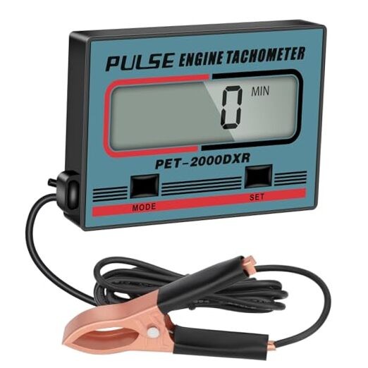 Digital Tachometer, 2 Stroke 4 Stroke Small Engine Tachometer, Blue+MODE+SET
