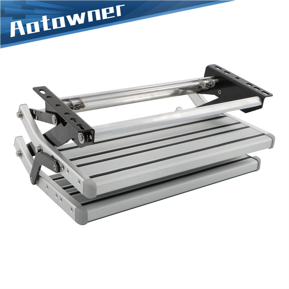 Aluminium Manual Pull Out Retractable Two Step RV Camper Platform Steps Stair