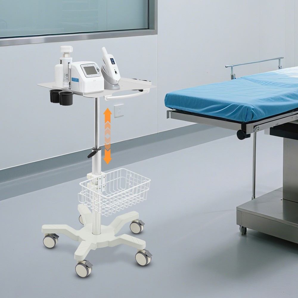 Mobile Trolley Cart with Wheels, Height Adjustable Cart, Mobile Workstation