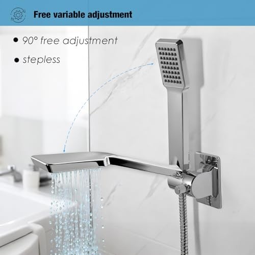 Handheld Shower Head Holder - No Drill - 360 Variable Adjustable - Tension Nut