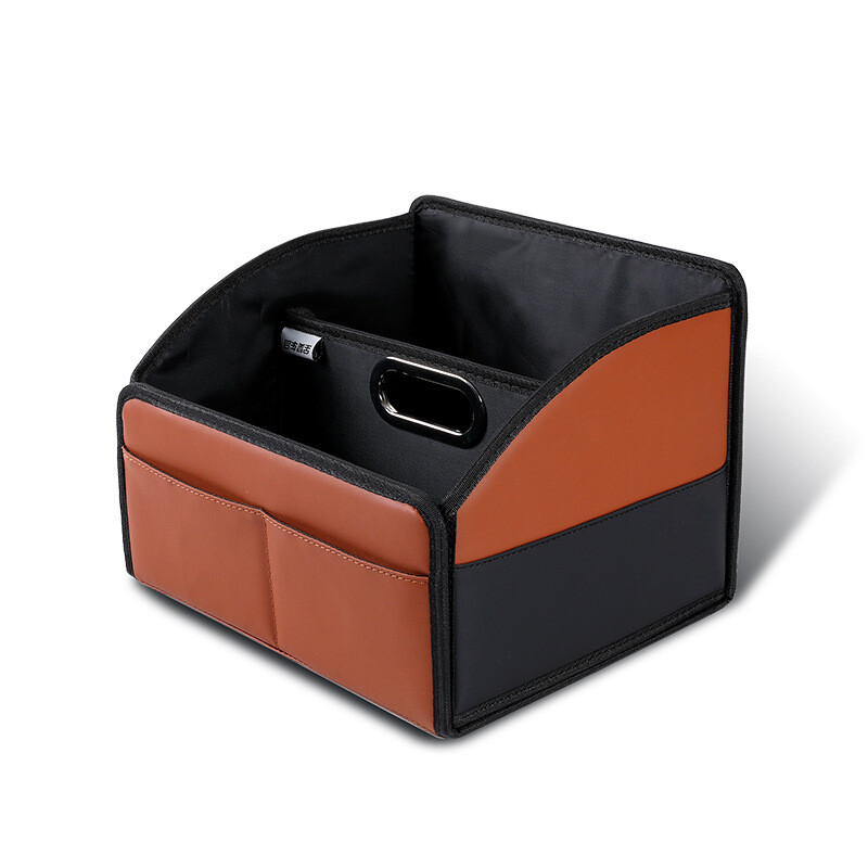 Co Driver Storage Box Car Front PU Leather Storage Box High-Capacity
