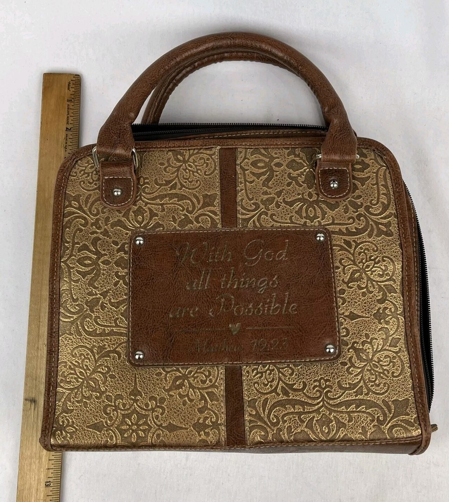 Bible Carrying Case- Soft Touch Classics, "With GOD all Things Are Possible"