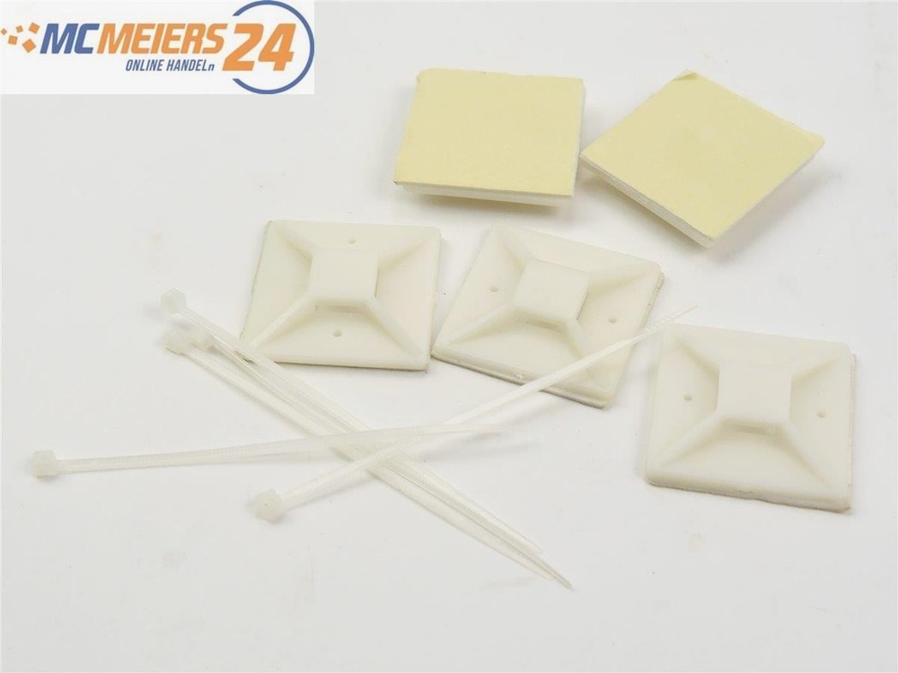 Cable Tie Set 10pcs Mounting Base Adhesive Base 40x40mm E488