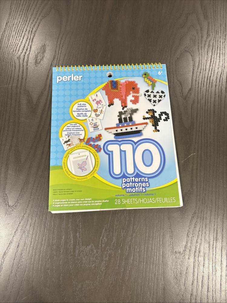 New Perler Beads Pattern Book Volume 1 Full Size 110 Patterns 28 Sheets