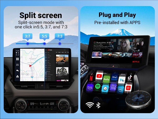 Ottocast P3 Android 12 AIBOX Car Video Box Multimedia Player w/Remote Control