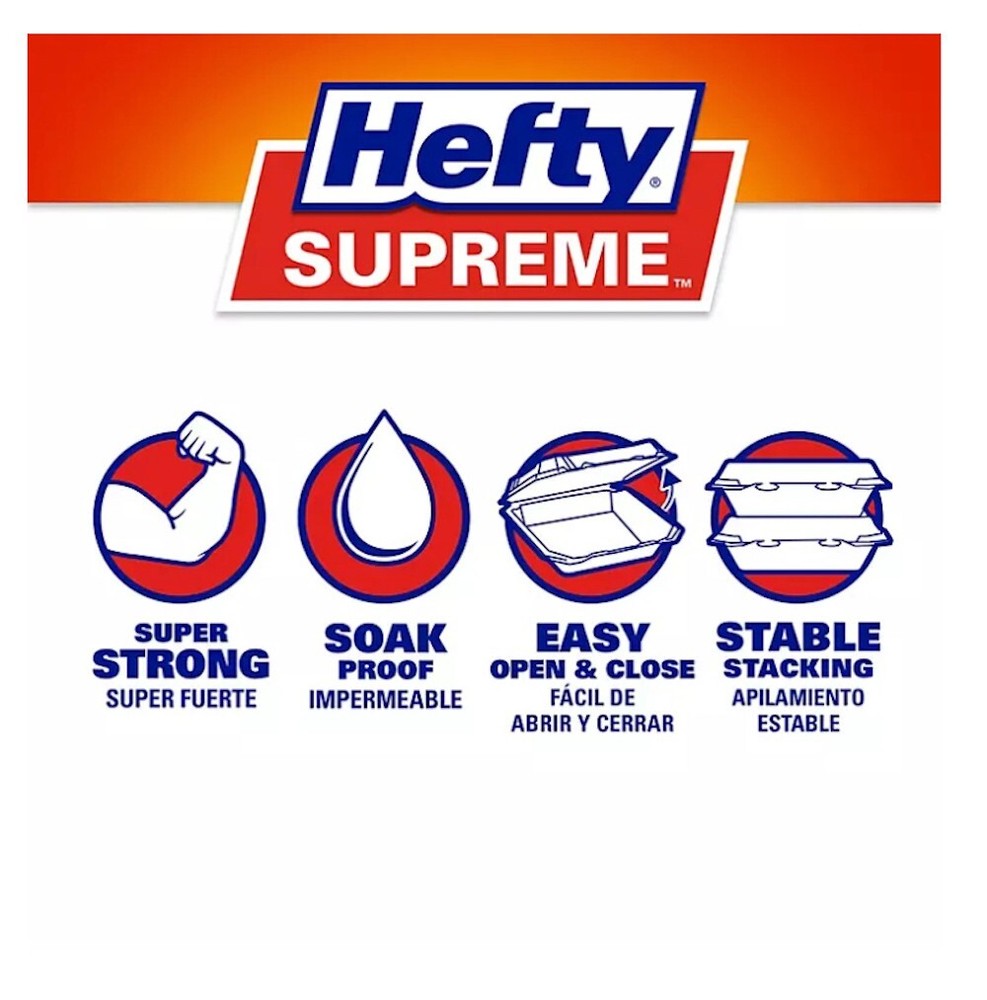 Hefty Supreme Foam Hinged Lid Container, 1-Compartment (125 ct.) *FREE Shipping*