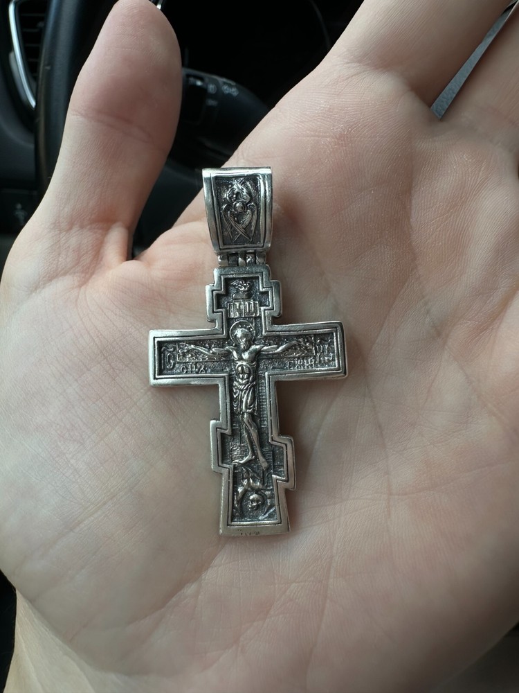 BIG Authentic Orthodox Solid Silver 925 Cross Jesus Crucifix