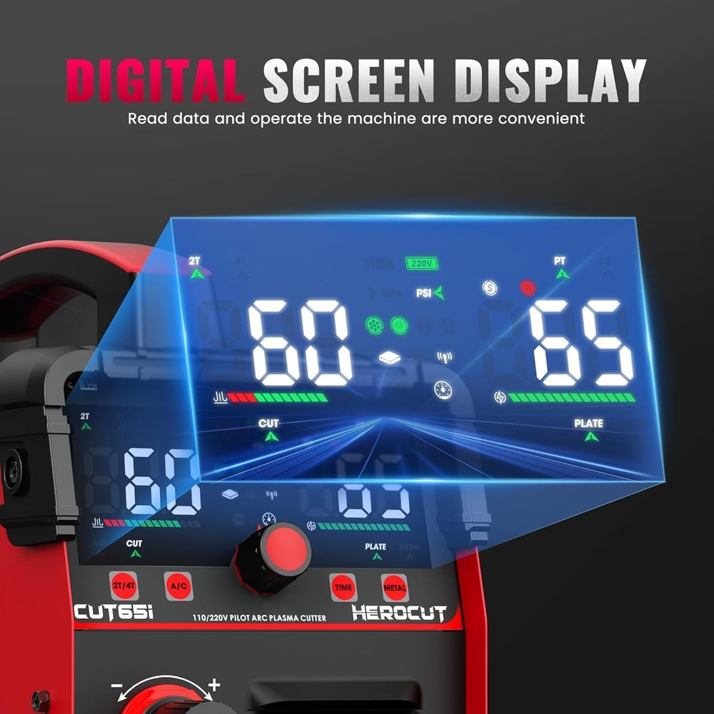 65A Dual Voltage Plasma Cutter Machine with Non-Touch Pilot Arc Functionality
