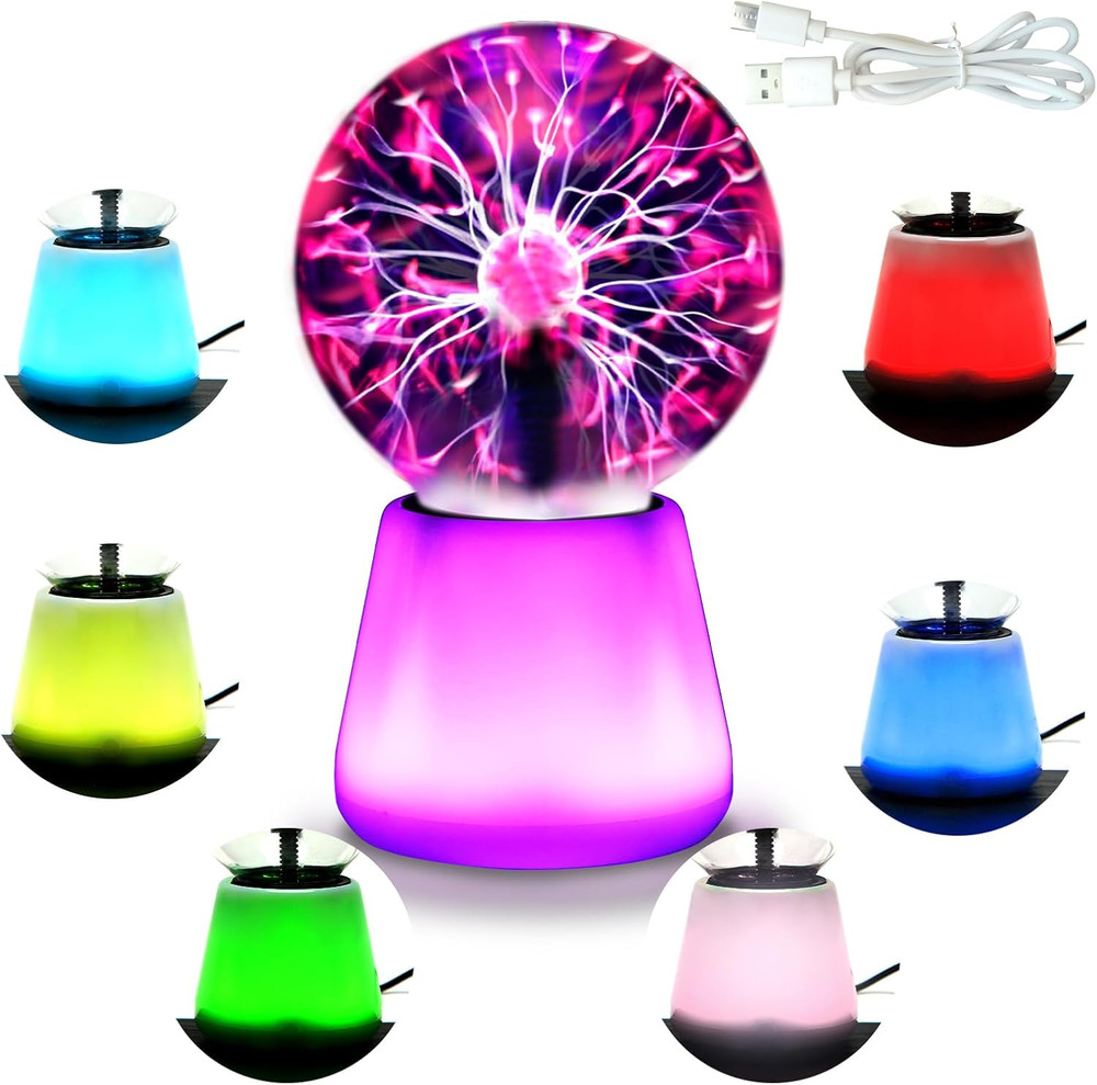 Plasma Ball Lamp Interactive Touch Lightning Globe 3 Inch Fun Lamp USB Powered 7